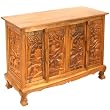 Handmade Asian Furniture - 39" Royal Elephant Storage Cabinet / Sideboard Buffet - Natural Finish