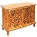 EXP Handmade Asian furniture- 39" Royal Elephant Storage Cabinet / Sideboard Buffet - Natural Finish