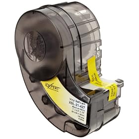 Brady XSL-21-427 Idxpert 2.5" Height, 1" Width, B-427 Self-Laminating Vinyl, Black On White And Translucent Color Label (100 Per Cartridge)