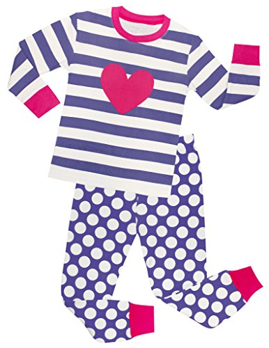 Girls Pajamas For Christmas Children Heart Clothes Size 2-12 Years