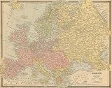 Cram 1883 Antique Map of Europe