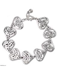 Sterling silver link bracelet, Angel Heart