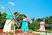 Wallmonkeys Peel and Stick Wall Decals - Three Windmills - 24
