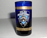 NYPD POLICE DEPT COBALT BLUE SHOTGLASS