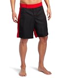 MJ Soffe Men's MMA Short, Black/Red, Medium