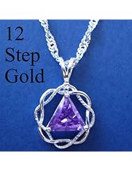 Alcoholics Anonymous AA Jewelry Set, #1216, $48-$54, AA CZ Pendant #566 with Singapore Style Chain #498, Chain Available in 3 Sizes