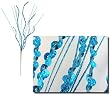 Pack of 12 Glitzy Bright Blue Glitter & Sequin Sprays 30"