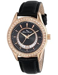 Lucien Piccard Womens LP-12721-RG-01 Staz Analog Display Quartz Black Watch