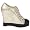 L.A.M.B. Women's Denver Wedge Fashion Sneaker,Platinum,7.5 M