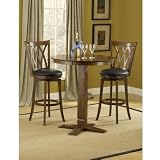 Dynamic Designs 3-Piece Pub Set with Mansfield Stools - Hillsdale Furniture - 4975PTBBRNS2MF