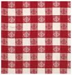 Durable Woven Jacquard 100% Cotton Red and White Fleur De Lis Tablecloth 60x60 Inches