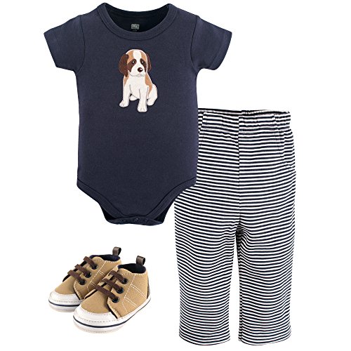 Hudson Baby Bodysuit, Pant and Shoe, Dog, 9-12 Months