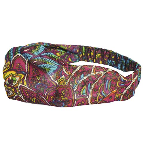 Bright mix printed headband-Maroon-One size