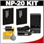 (2) CTA NP-20 Rechargeable Li-ion Batteries + Mini Battery Charger + Cleaning Kit for Casio Exilim EX-Z60, EX-Z70, EX-S770, EX-S880, EX-Z75 & EX-Z77 Digital Cameras