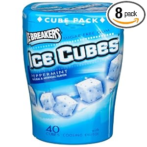 Ice Breakers Ice Cubes Peppermint Sugar Free Gum, 40-Count Cube Packs (Pack of...