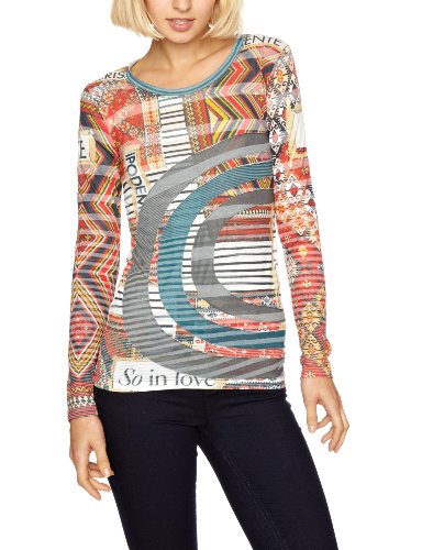 Desigual Damen Shirt/ Langarmshirt 17T2407, Gr. 36 (S), Blau (5082) Preisvergleich