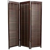 Oriental Furniture Wooden Shutter Room Divider in Black SSWSHUTTER-Black-X Oriental Furniture Wooden Shutter Room Divider in Black SSWSHUTTER-Black-X