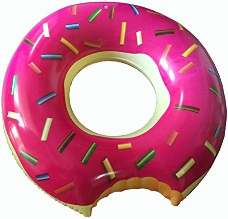 SPANE 45 inches Gigantic Donut Pool Inflatable Floats pool toys Swimming Float For Adult Pool Floats inflatable donut Swim Ring Summer Water Toy (Strawberry Frosted with Sprinkles)