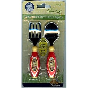 Buy Little Suzy's Zoo Boof Safety Fork and Spoon NEW by Gerber now!