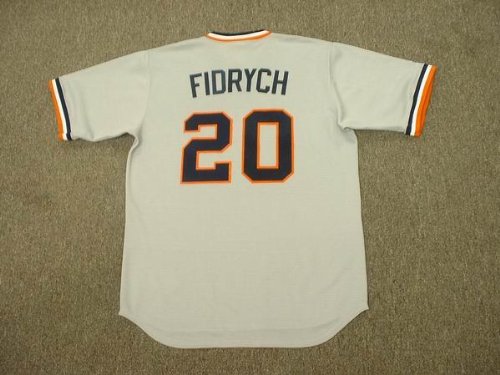 MARK FIDRYCH Detroit Tigers 1976 Majestic Cooperstown THROWBACK Away Baseball Jersey, 2XL
