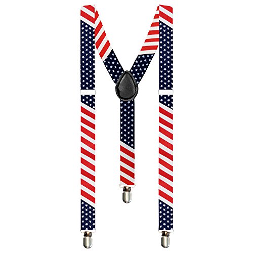 Taffstyle® Elastische Y Form Hosenträger mit 3 Clips und verstellbare Länge – Fanartikel für Fussball Weltmeisterschaft 2014 WM & Fußball EM mit Flagge Motiv Style – Land: USA