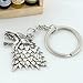 Beauty Clubs Thrones House Stark Head 3D Metal Keyring Keychain Silver Color