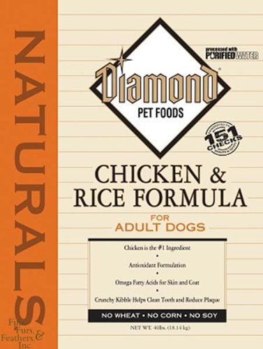 Diamond Naturals Dry Food for Adult Dogs, Chicken and Rice Formula, 40 Pound Bag