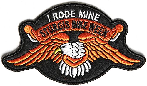 Sturgis I Rode Mine Orange Eagle Patch