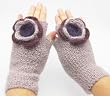 Handmade Artisan Pure Alpaca Natural Fiber Fingerless Gloves - French Lavender (100% Knitted By Hand/women/teens)