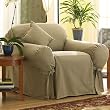 Sure Fit Cotton Duck Armchair Slipcover - Linen