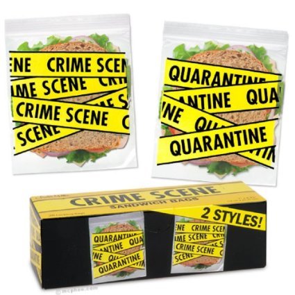 Accoutrements Crime Scene Sandwich Bags (20 Locking bags)