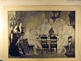1880 GHOSTLY FESTIVAL DINNER-TABLE GHOST OLD PRINT