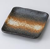 黒備前正角中皿　5個組 【美濃焼　和皿】