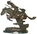 IMAGE OF American Handmade Bronze Sculpture Statue Cheyenne By Frederic Remington Baby Size 8.5 inch Tall