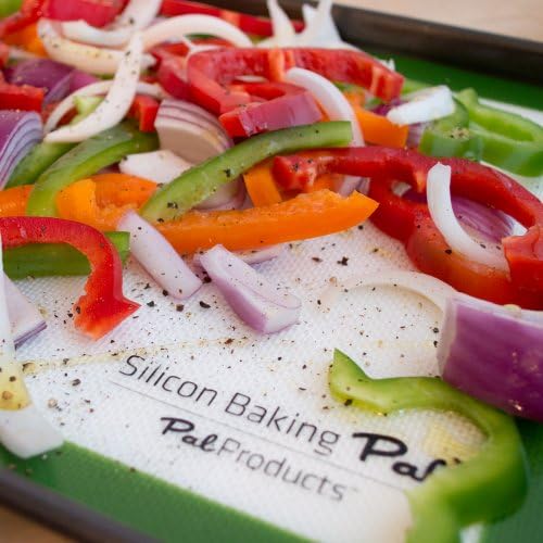 Top-rated set of 2 Silicone baking/roasting mats. A set of 2 mats for $9.99. (That's less than $5 per mat). Professional bakery & kitchen grade. Use for baking, roasting veggies, pizza, snacks, crisping bread. Works well for food prep such as handling sticky dough on its non-stick surface. Use as a trivet for hot pots/pans. Clean-up is a breeze, even when youngsters use 'play dough" to be like Mom & Dad (Dad & Dad or Mom & Mom). Two mats = keep kosher. Be a Smart Cookie and get yours now. Certified FDA safe. Eliminate oil, butter, foil, parchment paper.