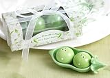 Two Peas in a Pod ? Ceramic Salt and Pepper Shakers in Ivy Print Gift Box (Set of 18) - Baby Showe