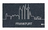 Young Generation YH 101332 SHOE MAX Kokos mit rutschfester PVC Unterseite ca. 74 x 44 cm Flockmotiv Frankfurt slategrey / smoke