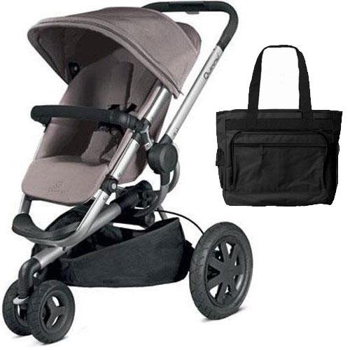 Quinny Buzz Xtra Stroller with Diaper Bag Gracious Grey All Travel Bag
