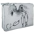Caf&eacute; in Paris Silver Gray 15.4 inch Laptop Padded Compartment Shoulder Messenger Bag for K-Cliffs Lifestyle