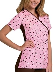 Cherokee Flexibles Collection Brushed Poly/Cotton Poplin Top Scrub Tops Women