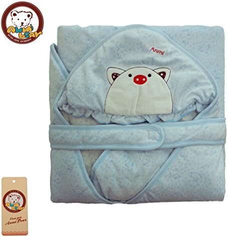 Kosbon Exta Large Size (39.4*39.4") Unisex Newborn Baby Cartoon Swaddle Blanket , Cute Animal Partten Wrapsack Blanket , Nursery Swaddling Blankets , Best Gift for 0-6 Mothes (Blue)