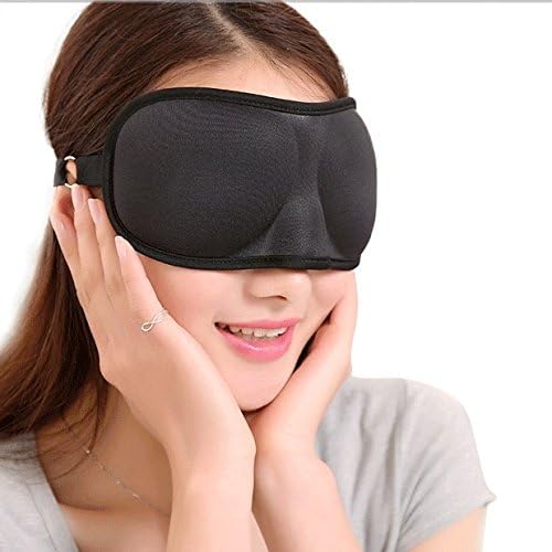 EWALKING 3D Sleep Eye Mask-Memory Foam Sleeping Mask Eye masks with Adjustable Head Strap - for Relaxation Spa Meditation Yoga travel &amp; sleep black