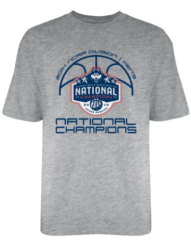 NCAA Connecticut Huskies 2014 National Championship Tee Shirt, Gray, X-Large