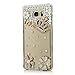 Mavis's Diary Galaxy Note 5 Case, 3D Handmade Bling Crystal Golden Crown Lovely Flowers with Shiny Sparkle Rhinestone Diamond White Pearls Clear Case Hard Cover for Samsung Galaxy Note 5 N9200