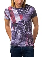 BIAGGIO Camiseta Manga Corta (Blanco / Morado)