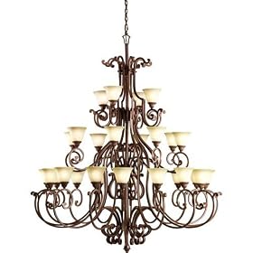 Kichler Lighting 2220TZG 28-Light Larissa Incandescent Chandelier, Tannery Bronze