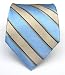 100% Silk Woven Taupe and Sky Striped Tie