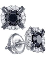 Real Diamond Earrings 0.96CTW DIAMOND FASHION EARRING White-gold 10K