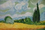 24X36 inch Van Gogh Oil Painting Wheat Field with Cypresses
