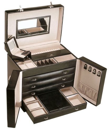 Davidt\'s Schmuckkasten Leder schwarz 378084.01 Preisvergleich